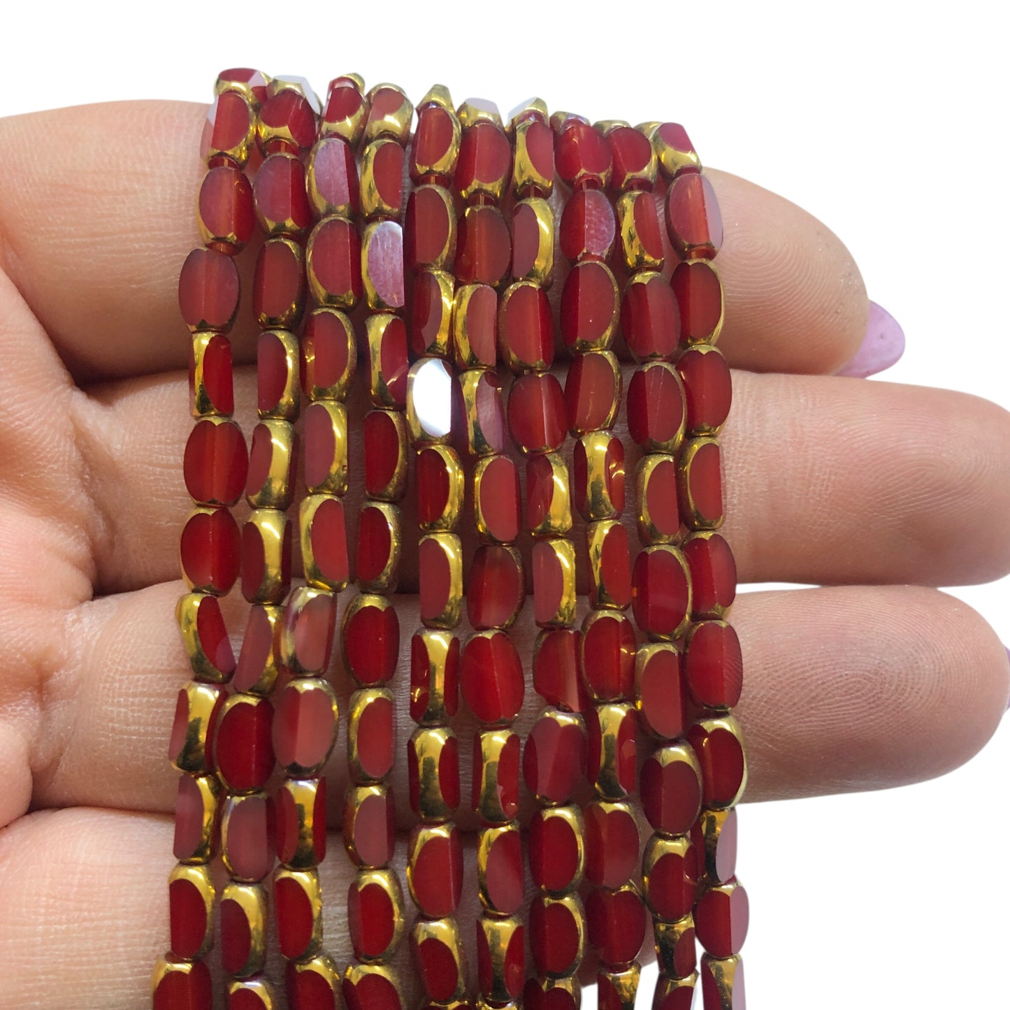 4 x7 mm Fasetli  Çek  Kristal Boncuk – Bordo