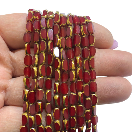 4 x7 mm Fasetli  Çek  Kristal Boncuk – Bordo