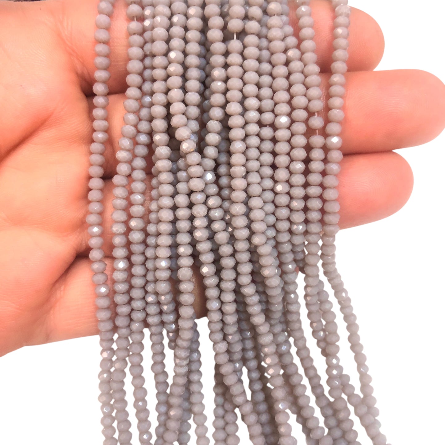 Kristal Boncuk, Çin Kristali-3mm-44-Opak Gri