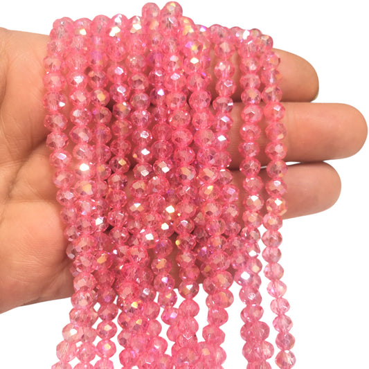 Çin Kristali 6mm - 31 - Şeffaf Janjanlı Pembe