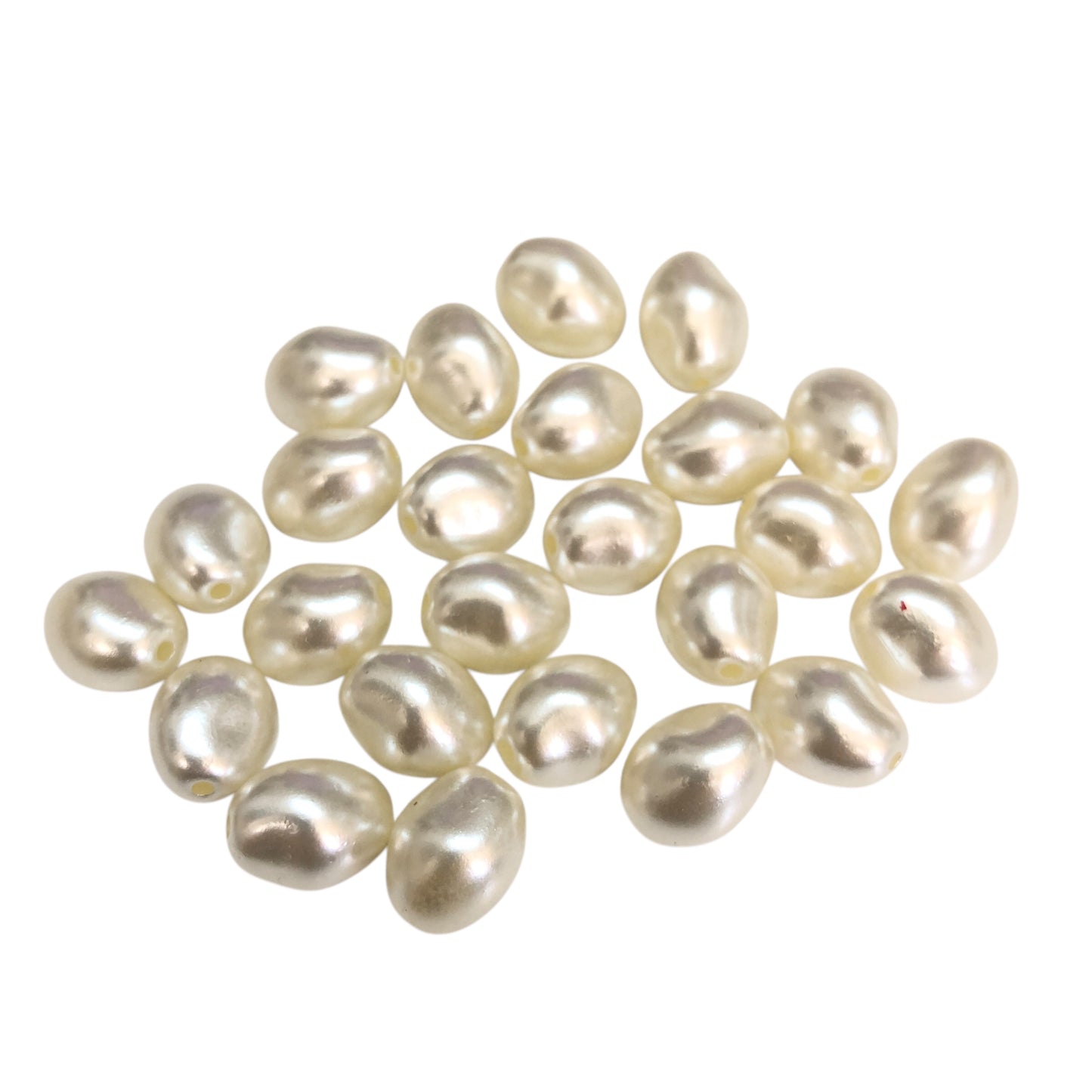 Plastik Şekilsiz Barok  İnci - Krem 11,1 x 14,2mm No:122