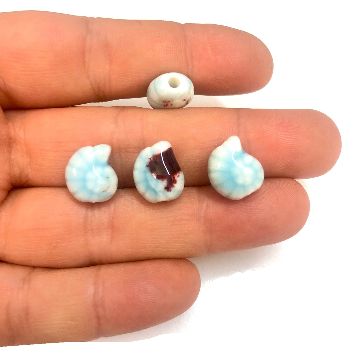 Seramik Salyangoz Küçük Boy  - Açık mavi