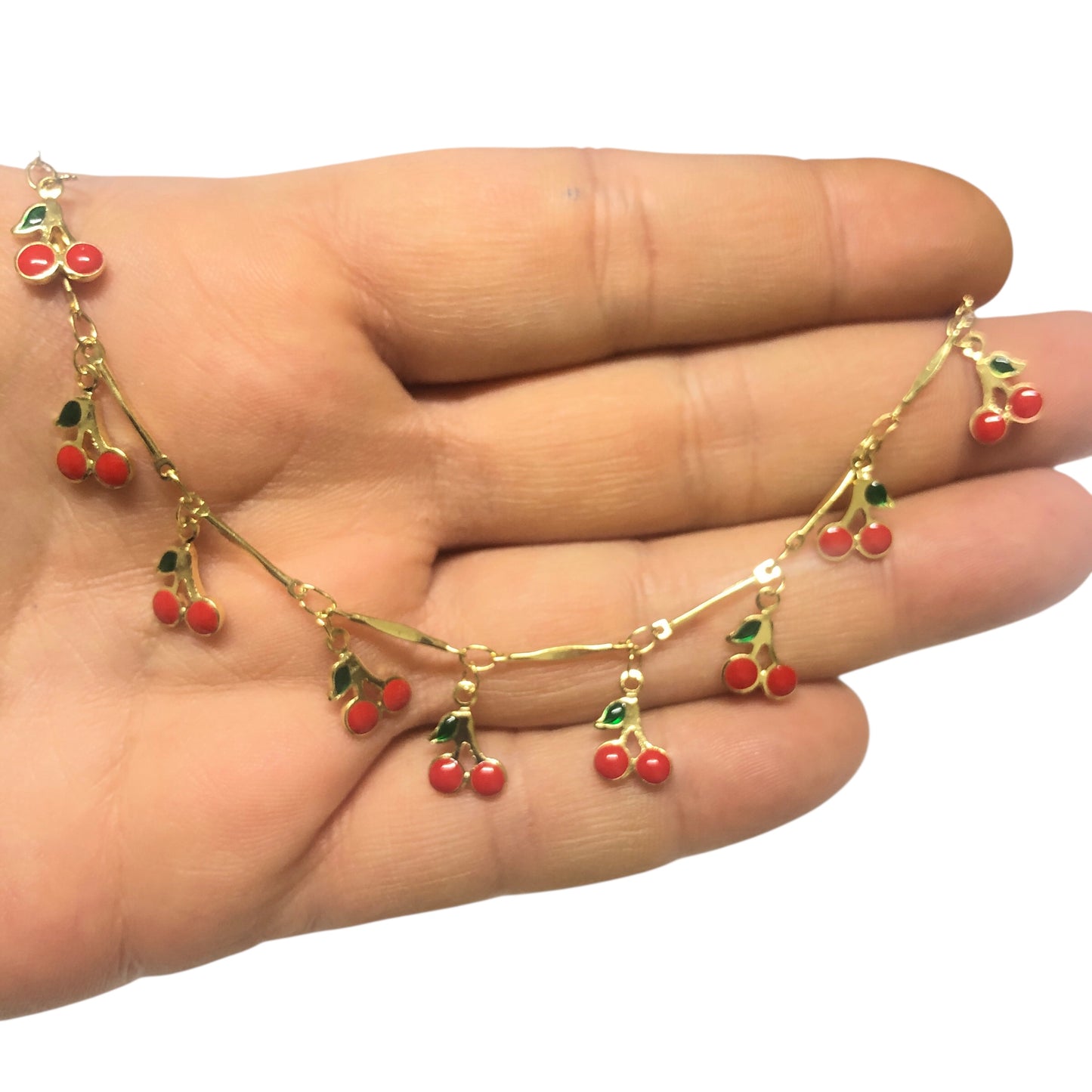 Altın Kaplama Blok Kiraz Zincir