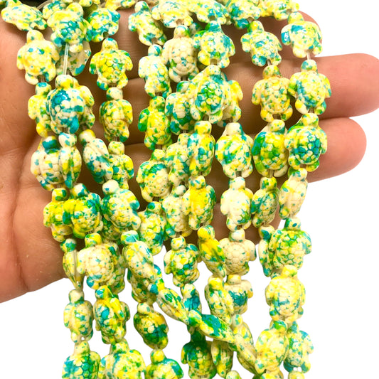 Turkuaz Havlit Kaplumbağ- Yeşil & Sarı Mix