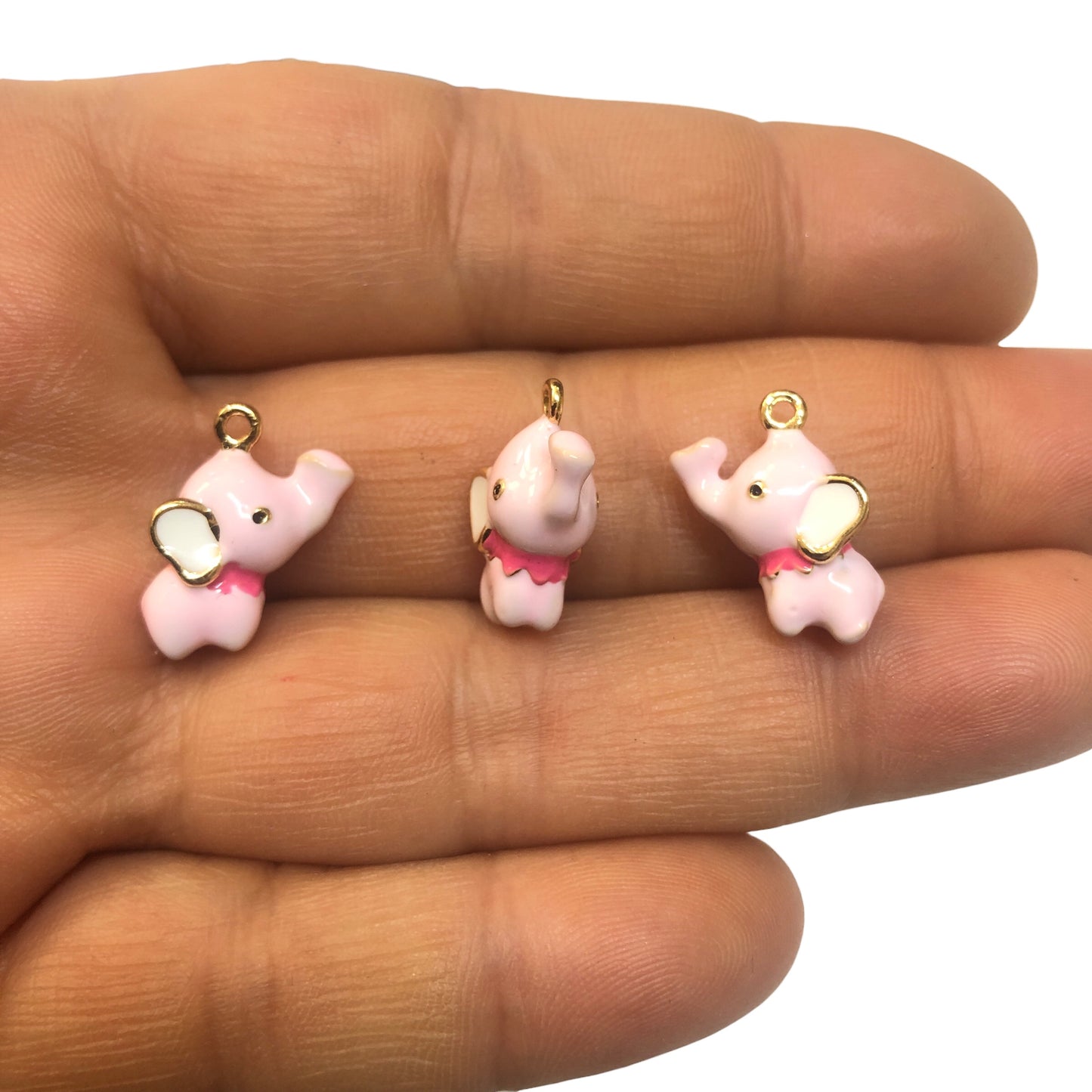 Altın Kaplama Üç boyutlu Pembe Fil Sallantı