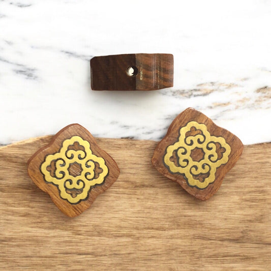 Esmer Venge Üzeri Pirinç Kakma Aparat  - 1 Yonca Model