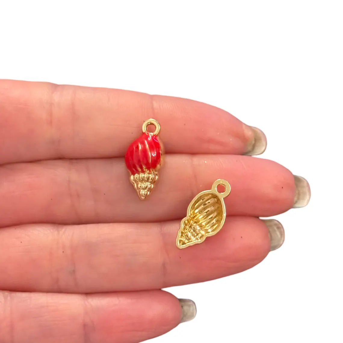 Gold Plated Enamel Strawberry Shaking Attachment - Neon Green