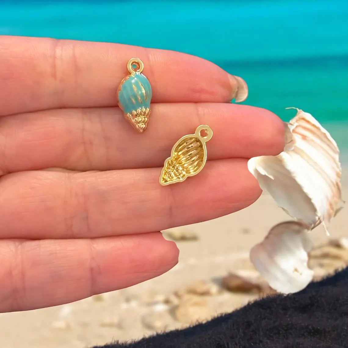 Altın Kaplama Üç boyutlu Deniz Kabuğu Açık Pembe