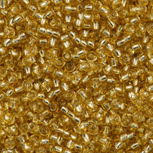 Miyuki-Perlen, MiyukiRoundBeads 6/0-0003 Silber gefüttert Gold