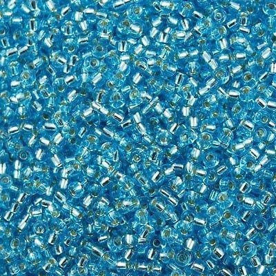 Miyuki Beads, MiyukiRoundBeads 8/0-0018 Silber gefüttert Aqua