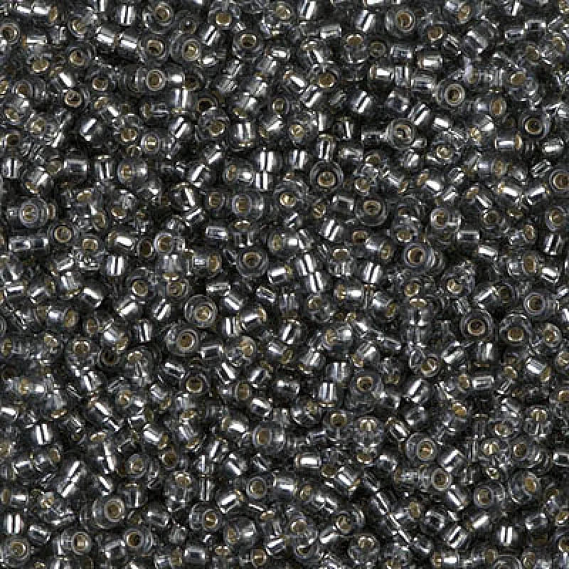Miyuki Beads, MiyukiRoundBeads11/0-0021 Silber gefüttert grau