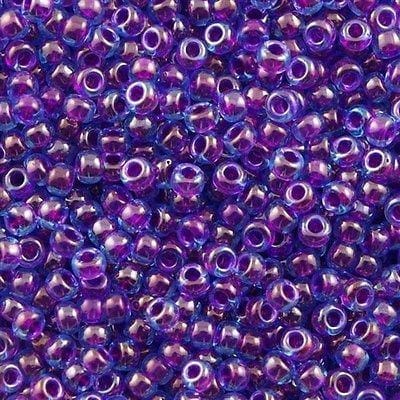 Miyuki Beads, MiyukiRoundBeads 6/0- 0352 Fuchsia Lined Aqua Lustre