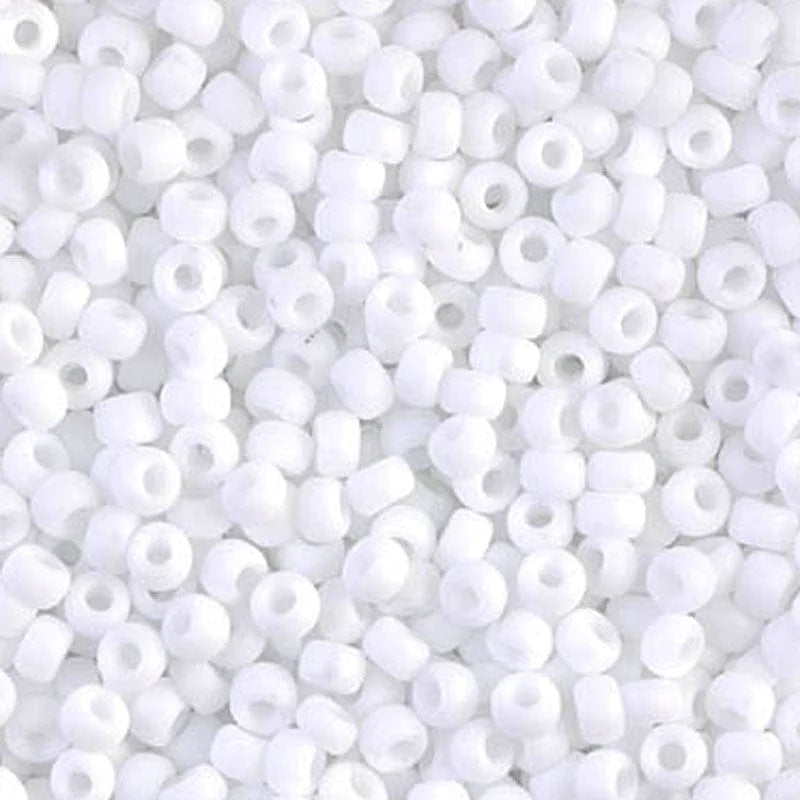 Miyuki Beads, MiyukiRoundBeads 8/0-0402F White Opaque Matted