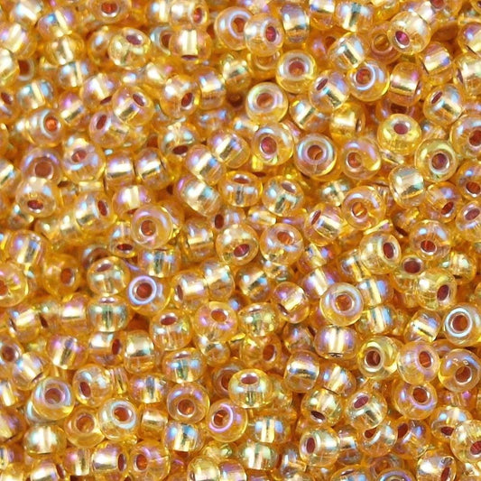 Miyuki-Perlen, MiyukiRoundBeads 6/0-1003 Silber gefüttert Gold