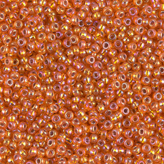 Miyuki Beads, MiyukiRoundBeads11/0-1008 Silver Lined Orange AB