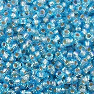Miyuki Beads, MiyukiRoundBeads 6/0-1018 Silber gefüttert Aqua
