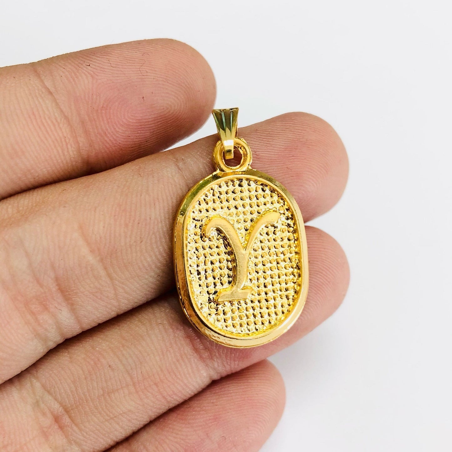 Gold Plated Brass Letter Pendant