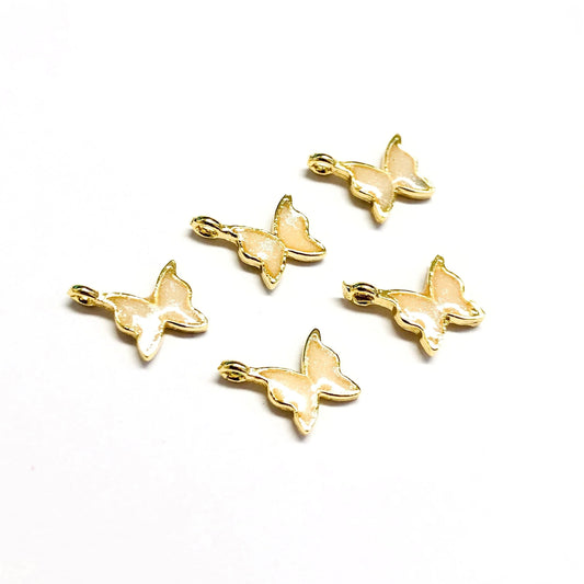 Vergoldeter Emaille-Schmetterlings-Schüttelapparat – Perlmutt