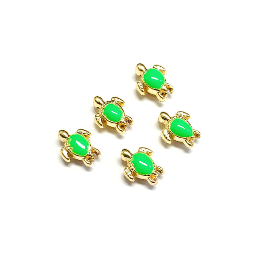 Vergoldetes Emaille-Schildkrötenwerkzeug - Neongrün