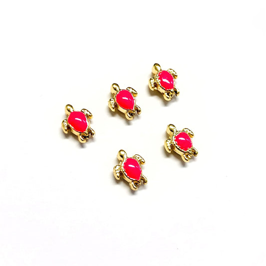 Vergoldetes Emaille-Schildkrötenwerkzeug - Neonpink