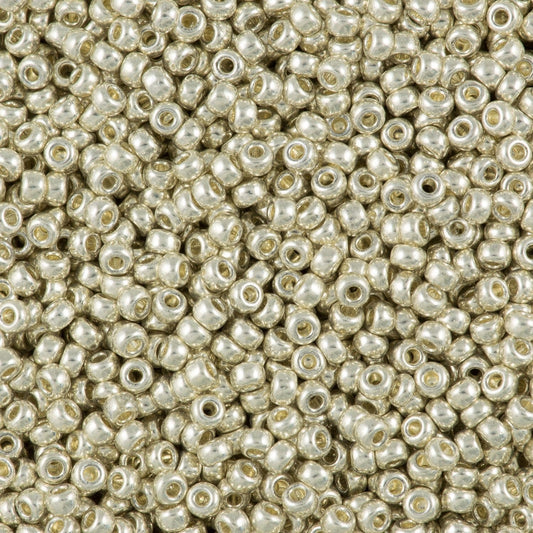 Miyuki-Perlen, MiyukiRoundBeads 6/0- 1051 galvanisiertes Silber,