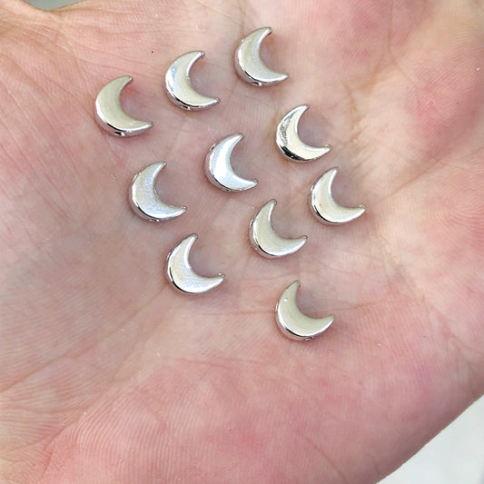 Rhodinierter halbmondförmiger Abstandshalter – 8 mm