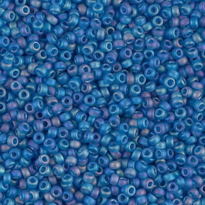 Miyuki Beads, Miyuki Round Beads11/0-0149FR Matted Transparent Capri Blue AB