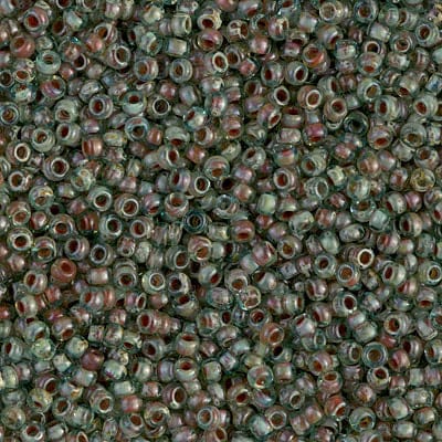 Miyuki-Perlen, runde Miyuki-Perlen11/0-4506 Picasso transparenter Olivin