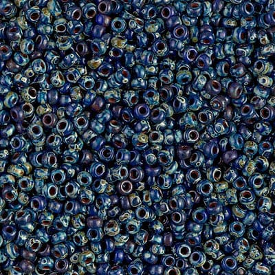 Miyuki Boncuk, Miyuki Round Beads11/0-4518 Picasso Opaque Cobalt