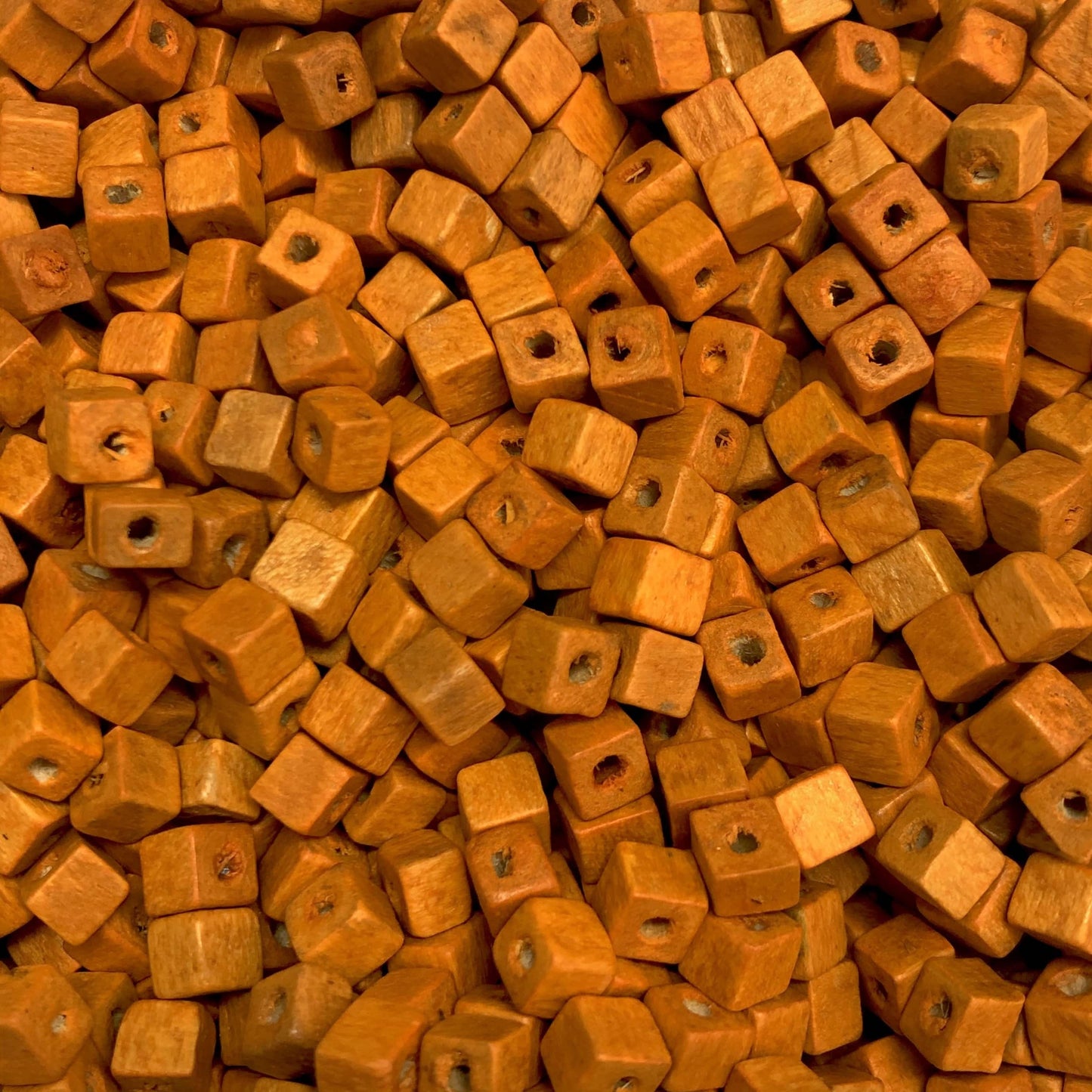 5x5mm Cube Wooden Bead 21 - Orange