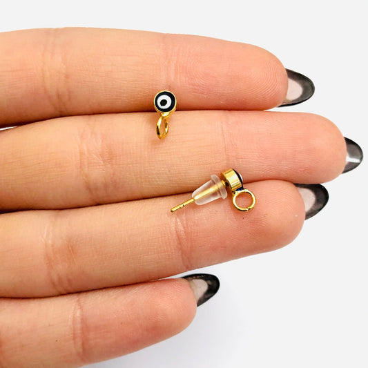 Gold Plated Evil Eye Earring Apparatus - 3
