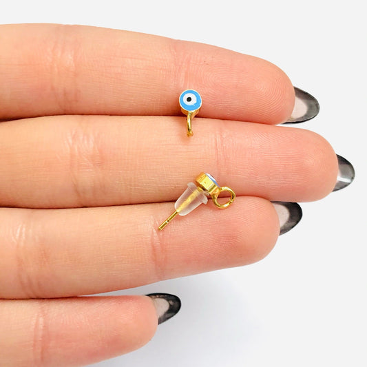 Gold Plated Evil Eye Earring Apparatus - 4