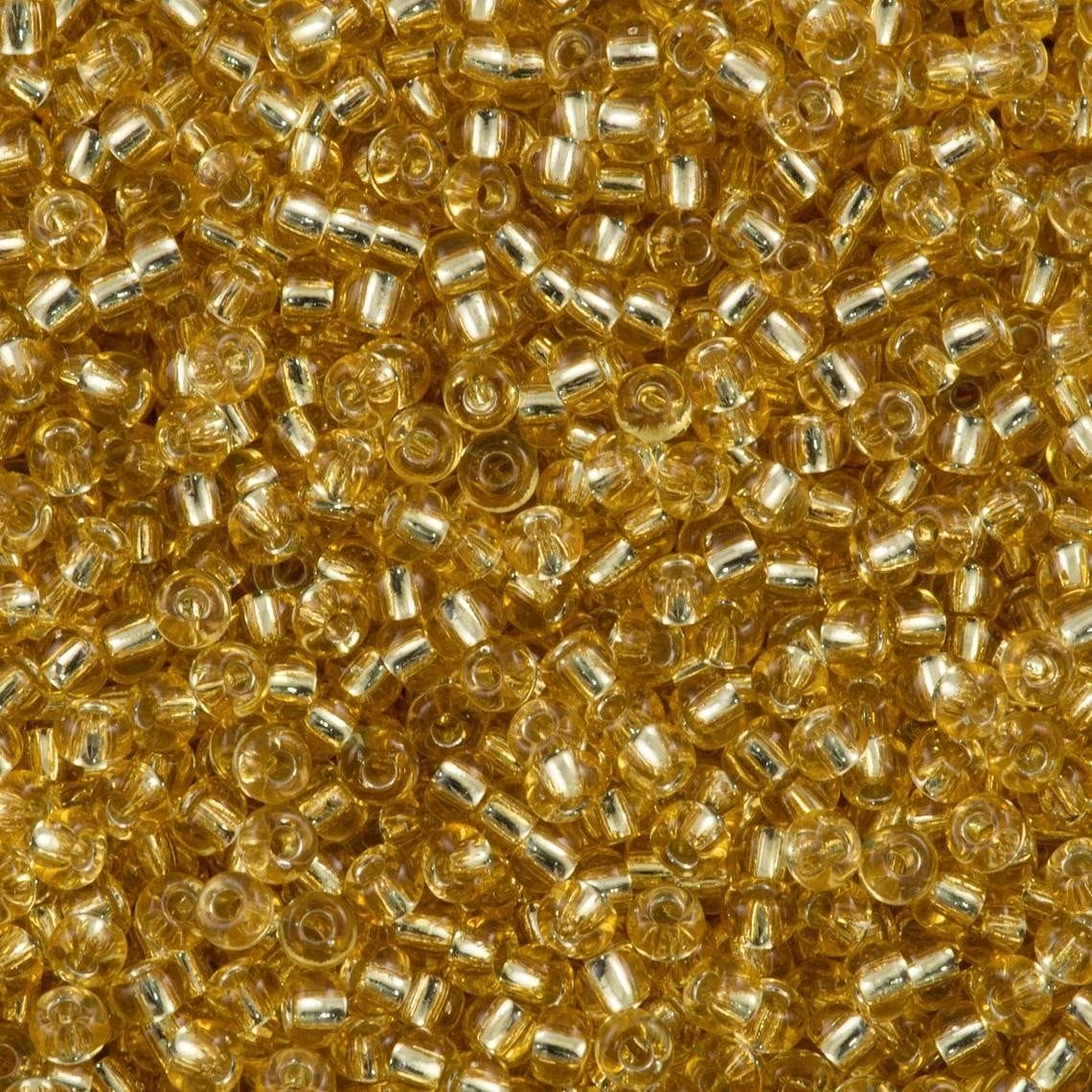 Miyuki-Perlen, MiyukiRoundBeads 8/0-0003 Silber gefüttert Gold