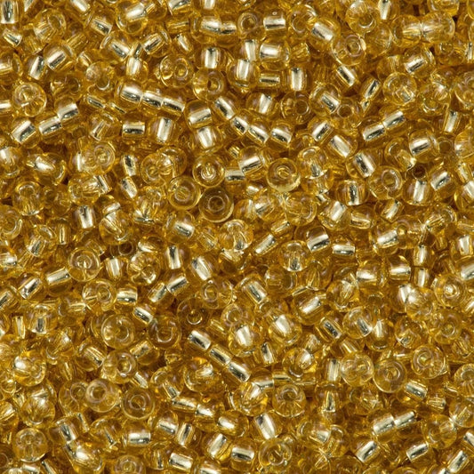Miyuki-Perlen, MiyukiRoundBeads 8/0-0003 Silber gefüttert Gold