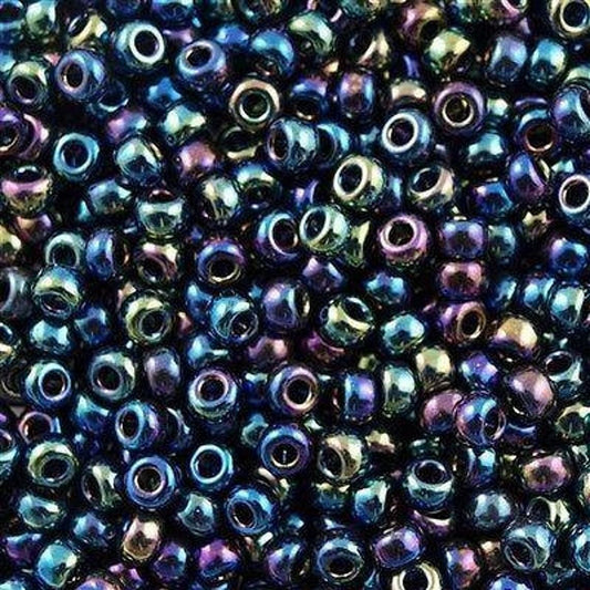 Miyuki Beads, MiyukiRoundBeads 8/0-0455 Metallic Variegated Blue Iris