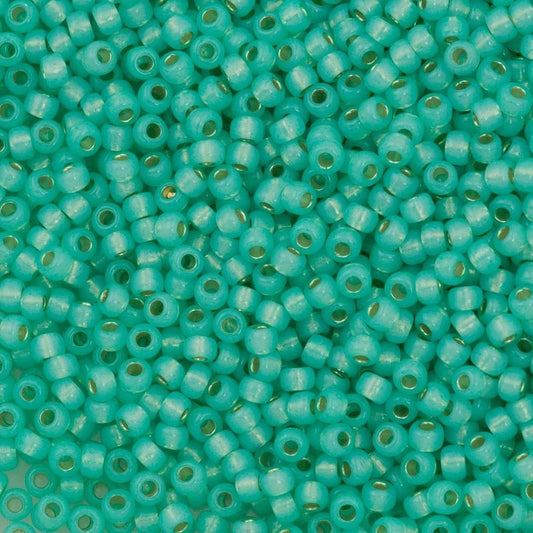 Miyuki Beads, MiyukiRoundBeads 8/0-0571 Gefärbtes Meergrün S/L Alabaster