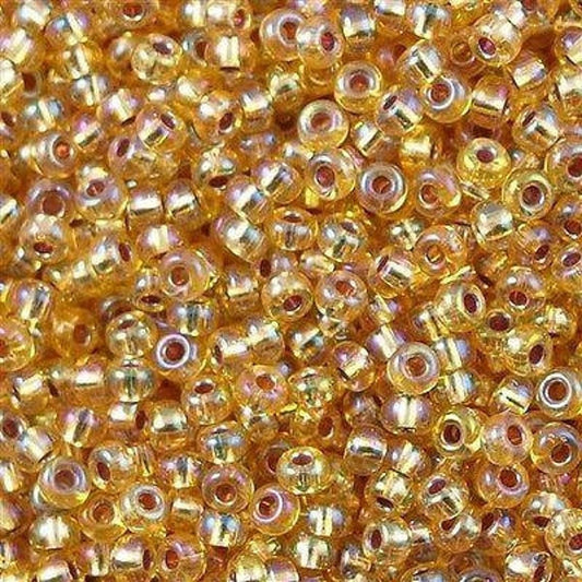 Miyuki Beads, MiyukiRoundBeads 8/0-1003 Silber gefüttert Gold AB