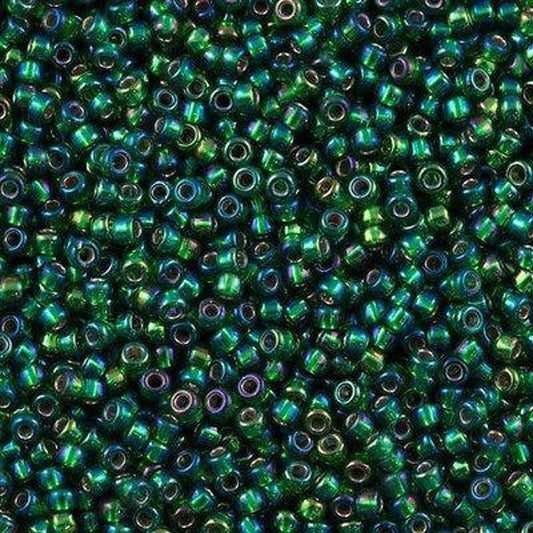 Miyuki Beads, MiyukiRoundBeads 8/0-1016 Silver Lined Green AB