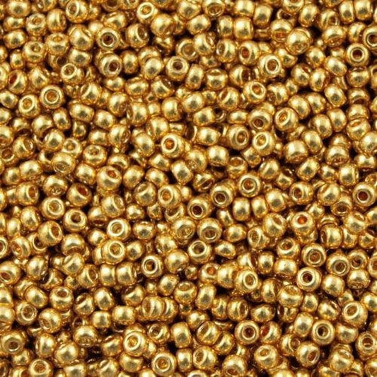 Miyuki-Perlen, MiyukiRoundBeads 8/0-4202 Duracoat galvanisiertes Gold