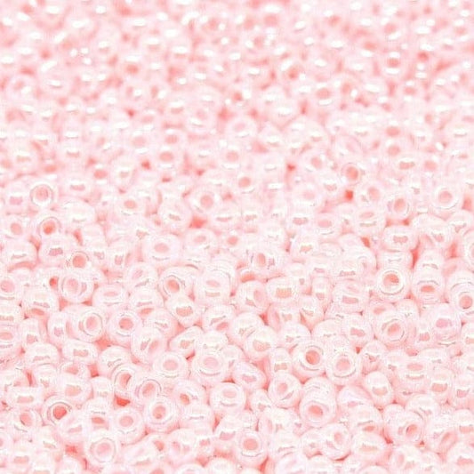 Miyuki-Perlen, MiyukiRoundBeads11/0-0427 Weiß/Rosa Farbe gefüttert