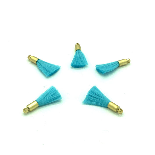 Gold Plated Tassel - Turquoise