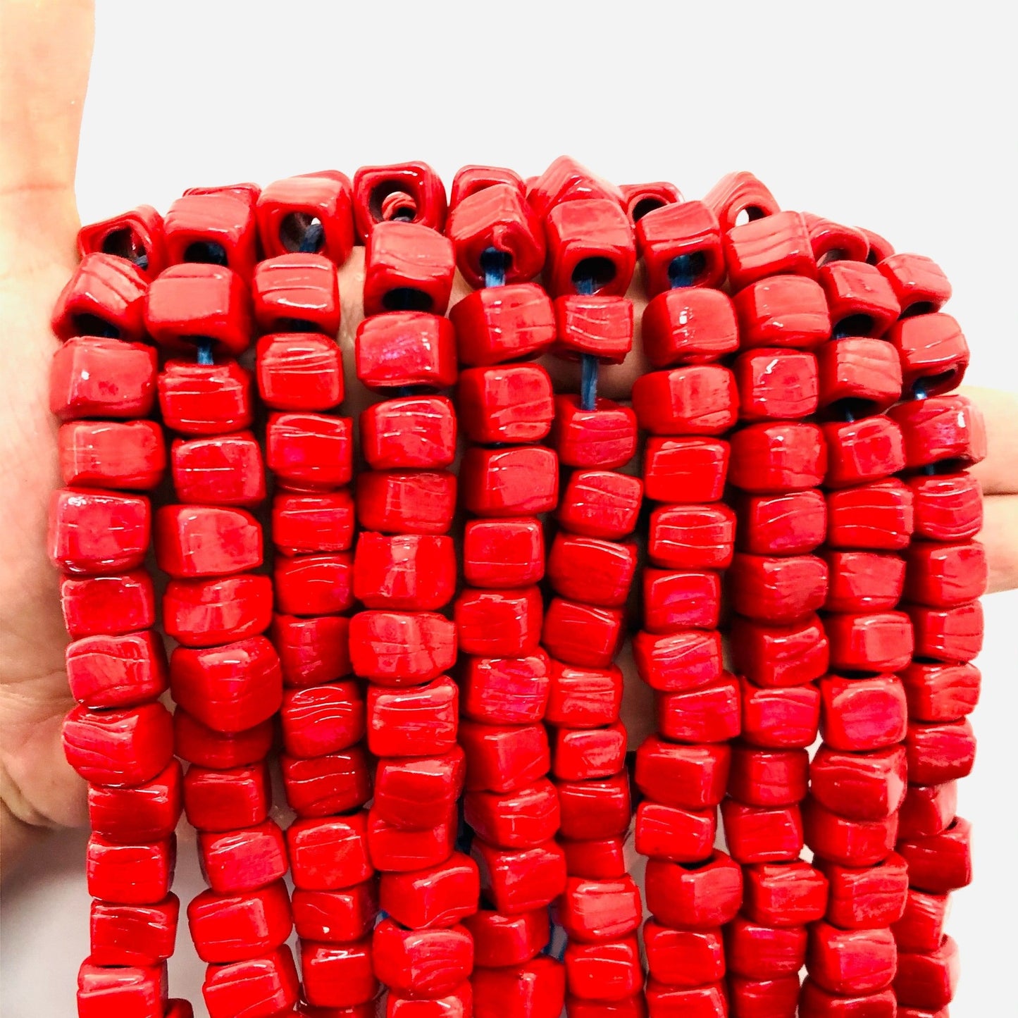 Cube Hearth Bead Claret Red 