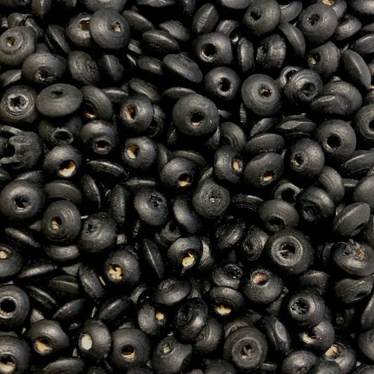 8mm Ufo Ahşap Boncuk 27 - Siyah (Mat)