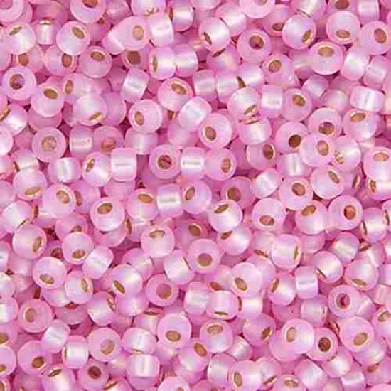 Miyuki Beads, MiyukiRoundBeads11/0-0643 Dyed Pink Silver Lined Alabaster