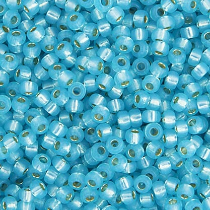 Miyuki Beads, MiyukiRoundBeads11/0-0647 Dyed Aqua Silver Lined Alabaster