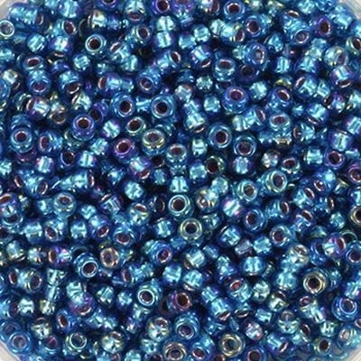 Miyuki Beads, MiyukiRoundBeads11/0-1025 Silber gefüttert Capri Blue AB