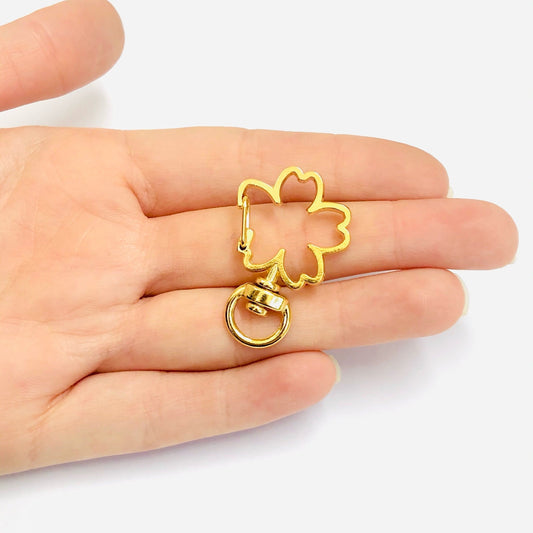 Gold Plated Clover Clip - 5
