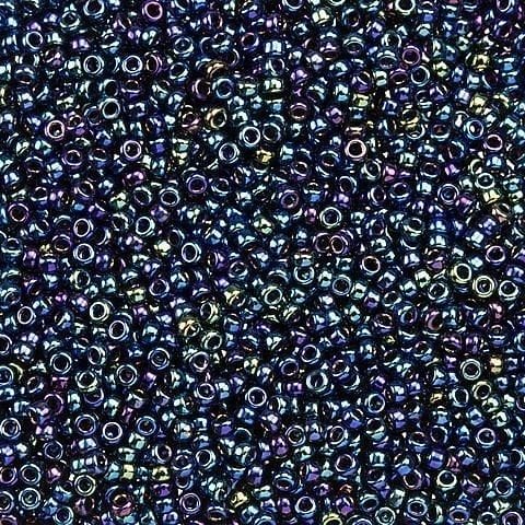Miyuki Beads, MiyukiRoundBeads15/0-0452 Metallic Dark Blue Iris