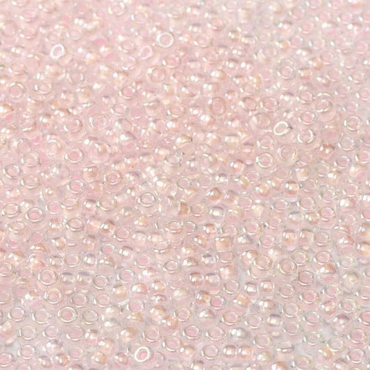 Miyuki Beads, MiyukiRoundBeads15/0-0272 Pink Lined Crystal AB