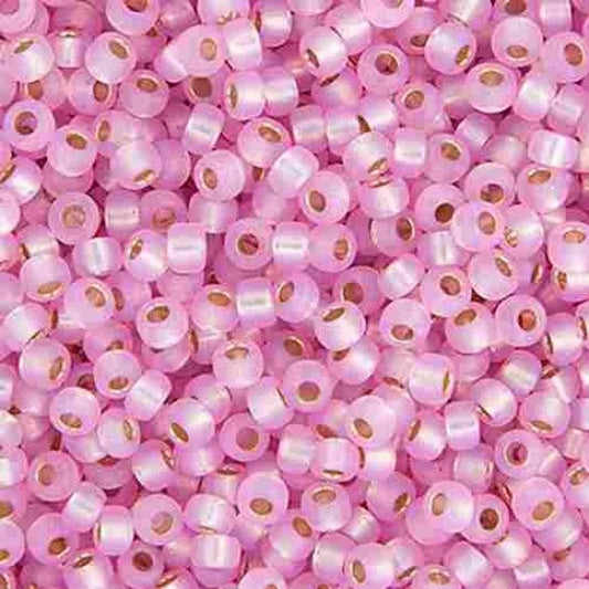 Miyuki Beads, MiyukiRoundBeads 6/0-0643 Gefärbter Lt Pink Silver Lined Alabaster
